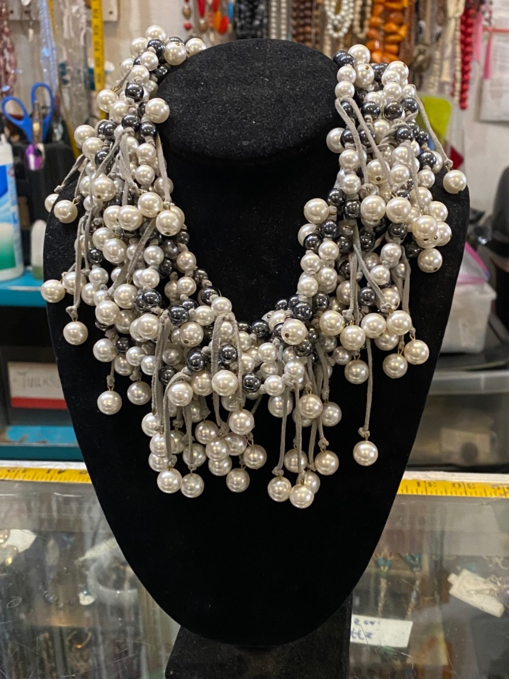 Vintage torsade 8 strand faux pearl necklace